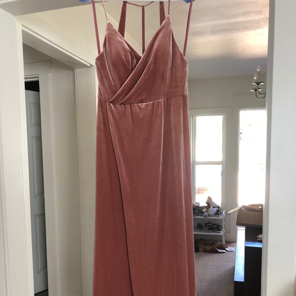 Bridesmaids dress Velet Dusty Rose Color - Picture 1 of 5